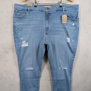 Levi’s 721 High Rise Skinny Jeans Women’s Size 26W Distressed Light Wash NWT